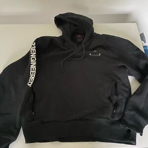 Jordan Black Hoodie with White Sleeve Print